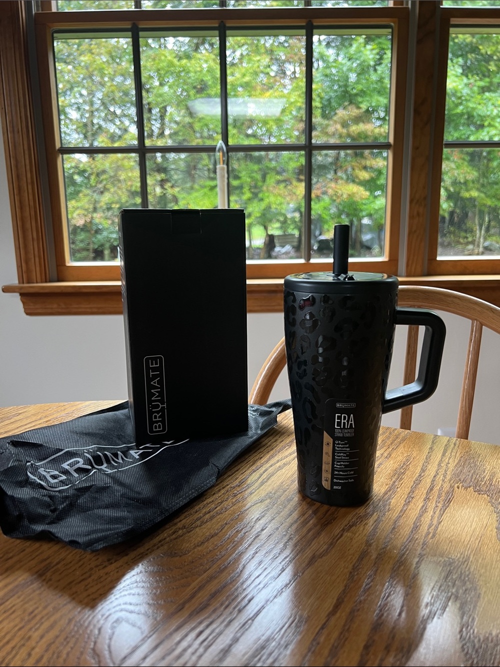 ERA Black Onyx Travel Tumbler with Straw